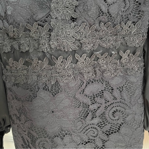 BCBG MAXAZRIA BLACK LACE MINI COCKTAIL DRESS - Picture 6 of 15